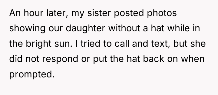 An hour later, my sister posted photos showing our daughter...