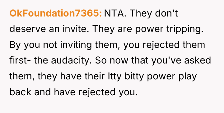 OkFoundation7365 NTA. They don't deserve an invite. They are power...