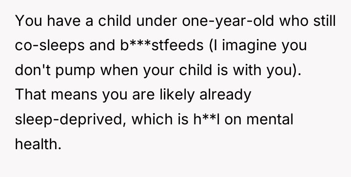 You have a child under one-year-old who still co-sleeps and...