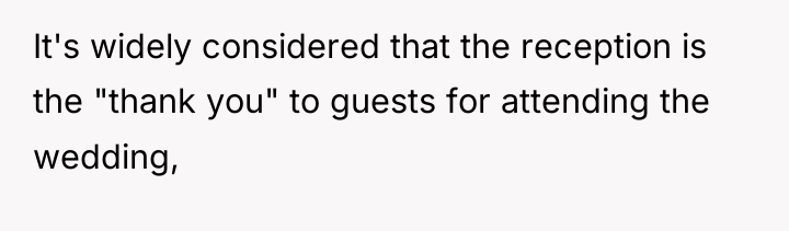 It's widely considered that the reception is the "thank you"...