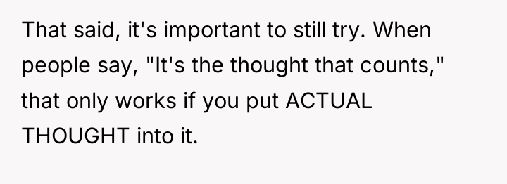 That said, it's important to still try. When people say,...