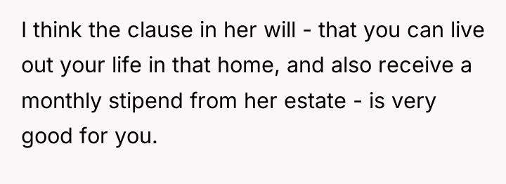 I think the clause in her will - that you...