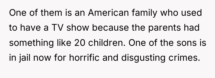 One of them is an American family who used to...