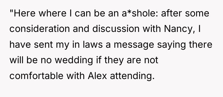 "Here where I can be an a*shole: after some consideration...