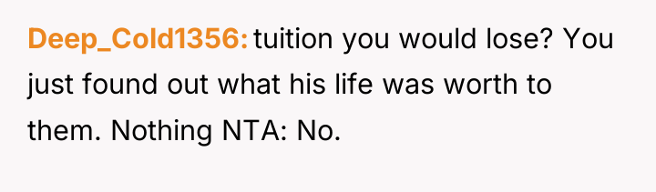 Deep_Cold1356 tuition you would lose? You just found out what...