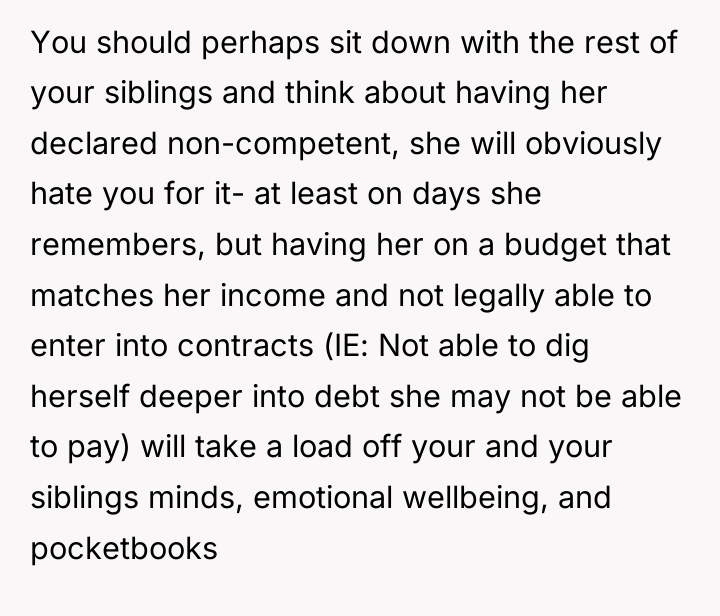 You should perhaps sit down with the rest of your...