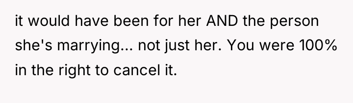 it would have been for her AND the person she's...