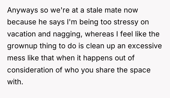 Anyways so we're at a stale mate now because he...