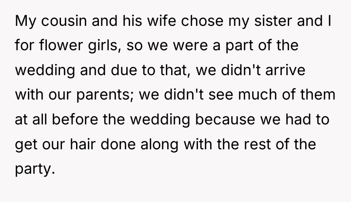 My cousin and his wife chose my sister and I...