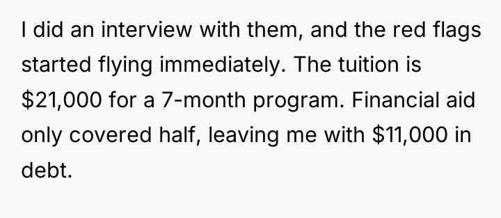 I did an interview with them, and the red flags...