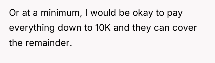 Or at a minimum, I would be okay to pay...