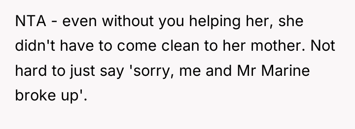 NTA - even without you helping her, she didn't have...
