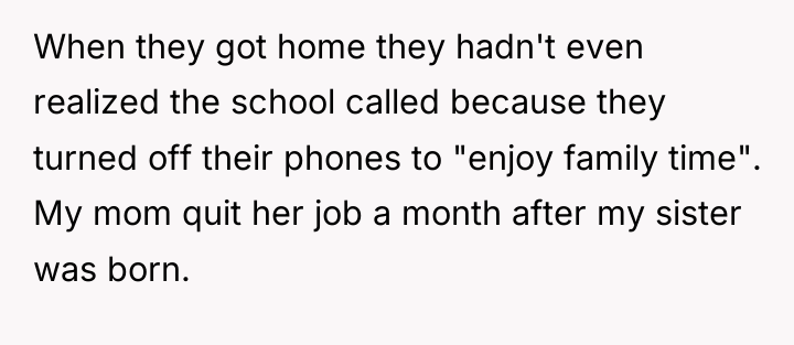 When they got home they hadn't even realized the school...