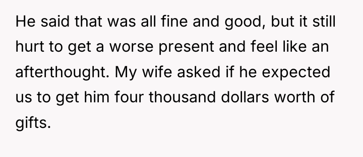 He said that was all fine and good, but it...