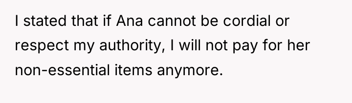 I stated that if Ana cannot be cordial or respect...