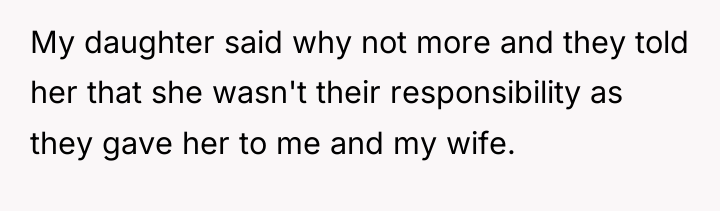 My daughter said why not more and they told her...