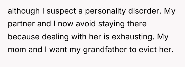although I suspect a personality disorder. My partner and I...