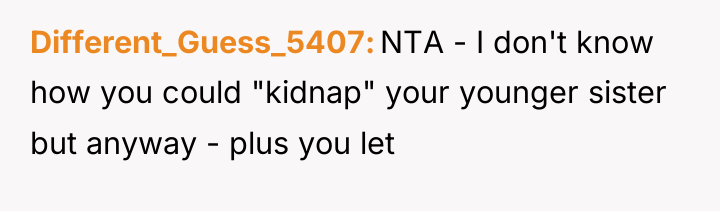 Different_Guess_5407 NTA - I don't know how you could "kidnap"...