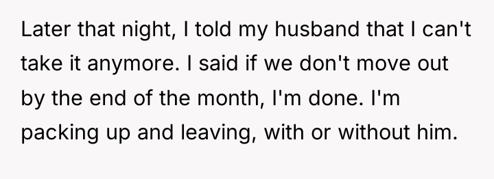 Later that night, I told my husband that I can't...