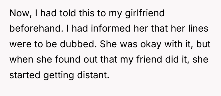 Now, I had told this to my girlfriend beforehand. I...