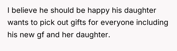 I believe he should be happy his daughter wants to...