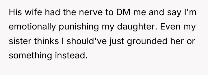 His wife had the nerve to DM me and say...