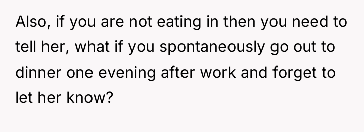 Also, if you are not eating in then you need...