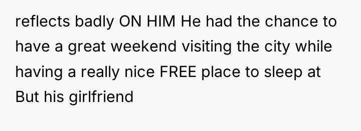 reflects badly ON HIM He had the chance to have...