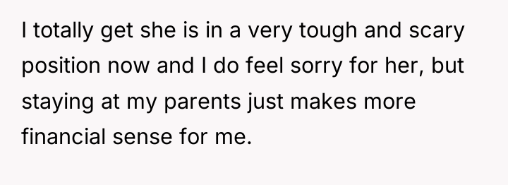 I totally get she is in a very tough and...