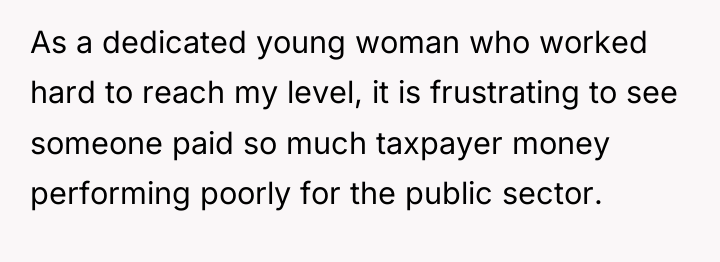 As a dedicated young woman who worked hard to reach...