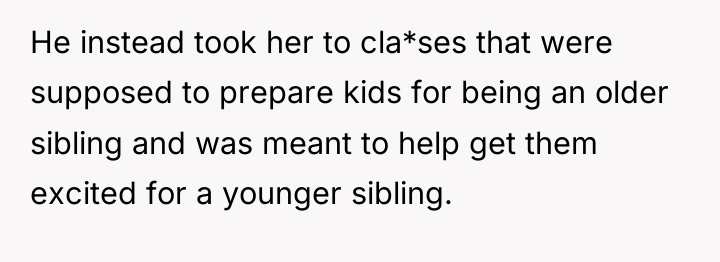 He instead took her to cla*ses that were supposed to...