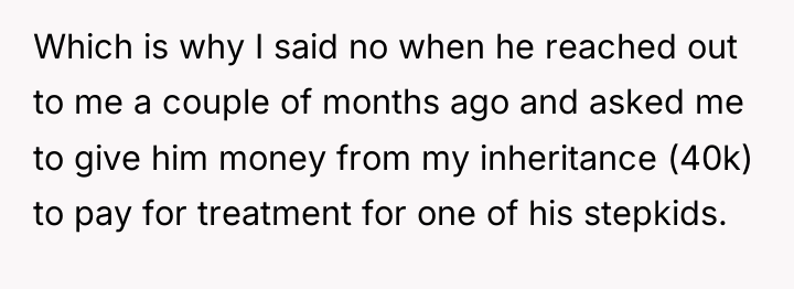 Which is why I said no when he reached out...