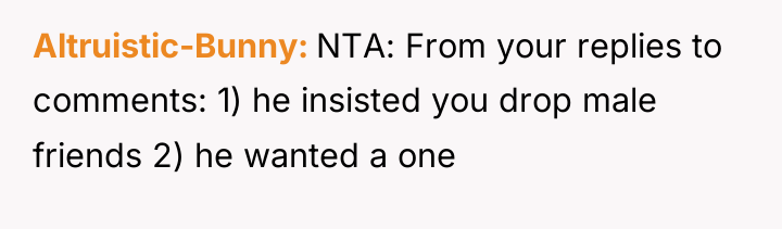 Altruistic-Bunny NTA: From your replies to comments: 1) he insisted...