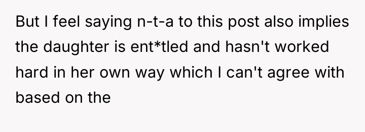 But I feel saying n-t-a to this post also implies...