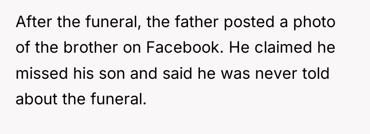 After the funeral, the father posted a photo of the...