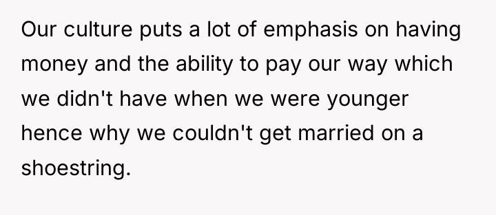 Our culture puts a lot of emphasis on having money...