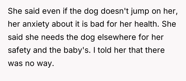 She said even if the dog doesn't jump on her,...
