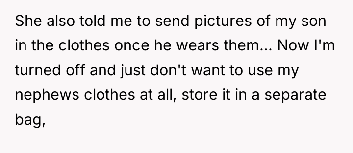 She also told me to send pictures of my son...