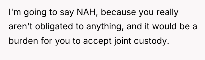 I'm going to say NAH, because you really aren't obligated...