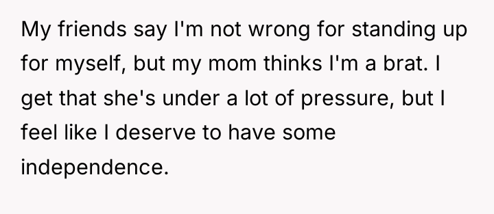 My friends say I'm not wrong for standing up for...