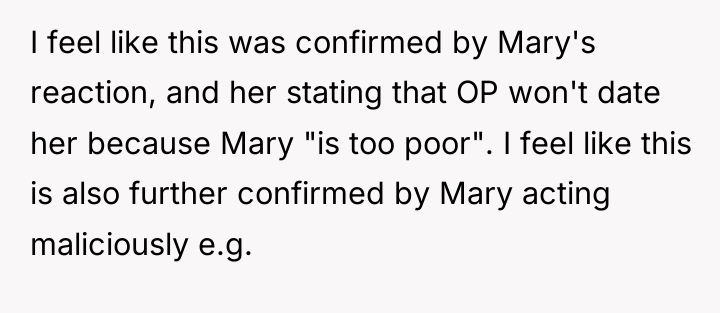 I feel like this was confirmed by Mary's reaction, and...