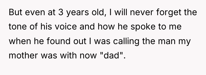 But even at 3 years old, I will never forget...