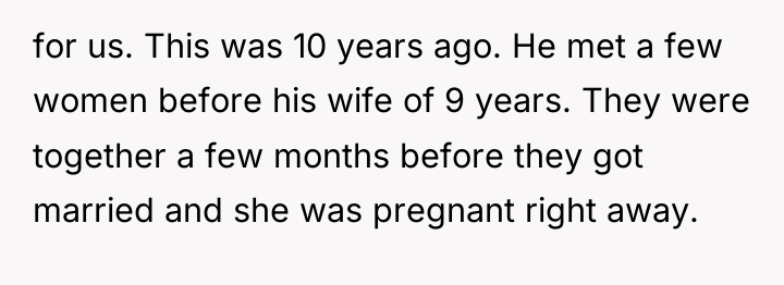 for us. This was 10 years ago. He met a...