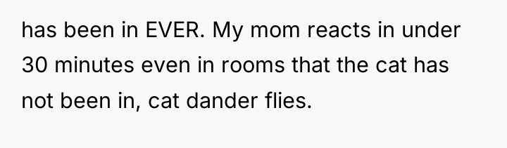 has been in EVER. My mom reacts in under 30...
