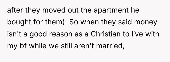 after they moved out the apartment he bought for them)....
