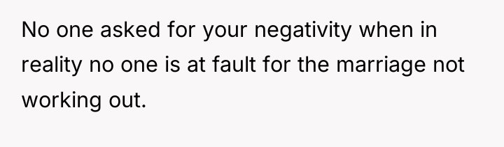 No one asked for your negativity when in reality no...