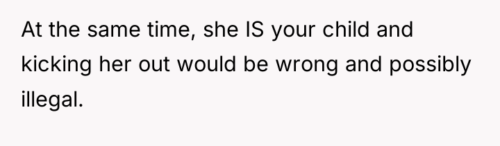 At the same time, she IS your child and kicking...