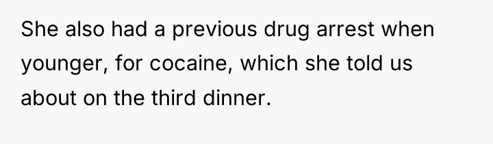 She also had a previous drug arrest when younger, for...