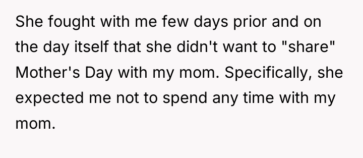 She fought with me few days prior and on the...