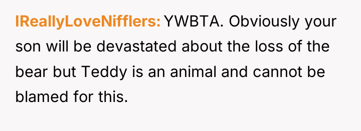 IReallyLoveNifflers YWBTA. Obviously your son will be devastated about the...